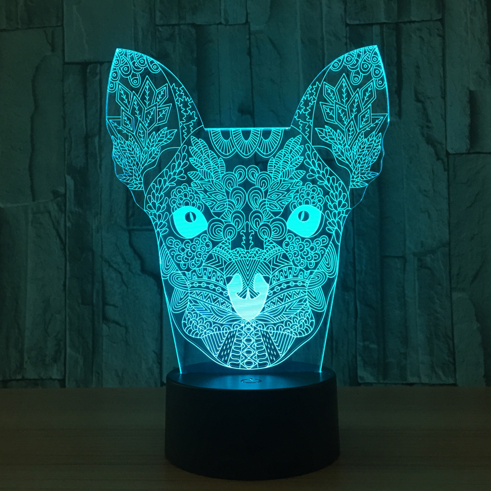 七彩立体灯 LED渐变3D灯具 亚克力灯七彩台灯小