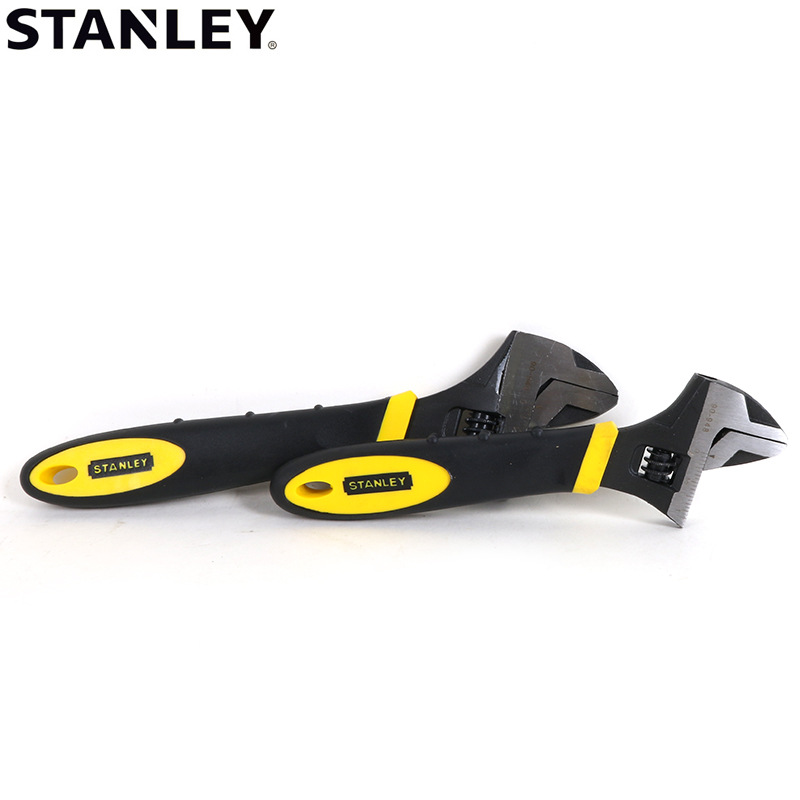 史丹利正品10寸橡胶柄活扳手 双色柄铬钒钢活动扳手10" 90-949-23