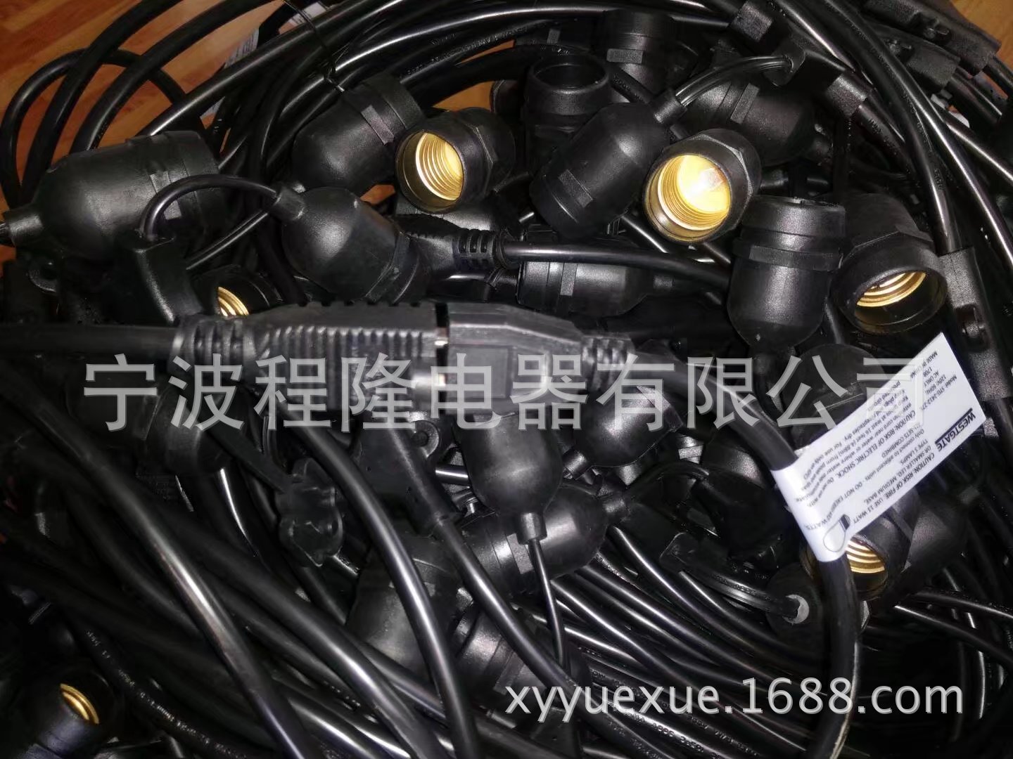 LED防水灯串线 户外防水灯串 E26美式灯串 E26灯头线水晶灯串线