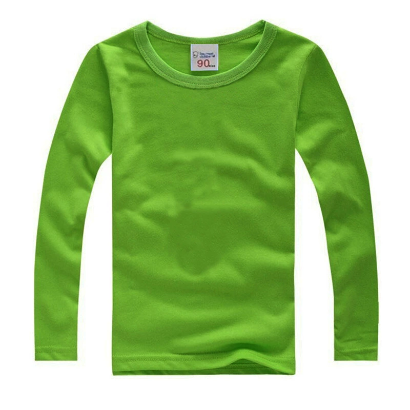 Children's Long-Sleeve Cotton T‑Shirt, School/Teen, Solid Colors, Sizes 80–190 cm (Autumn)