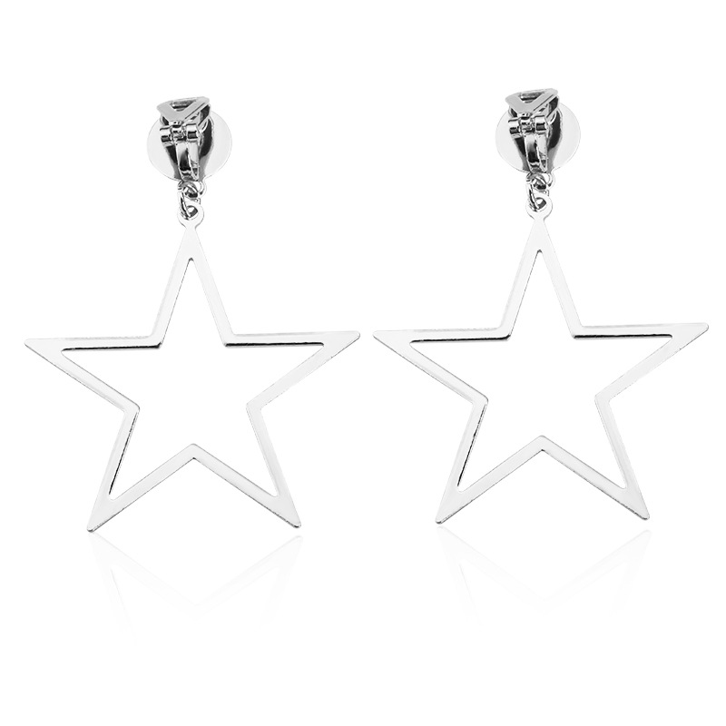 Exaggerated Cutout Pentagram Earrings Wholesale display picture 4
