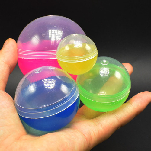 The manufacturer supplies various styles of transparent one-piece plastic gashapon shells with diameters of 32MM, 45MM, 50MM, 58MM and 65MM.