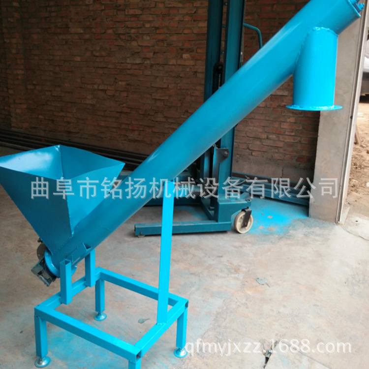 多型号规格螺旋提升机 粉煤灰螺旋上料双出料口输送机