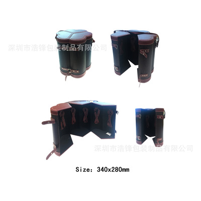 红酒包皮手提木箱　6只装酒水包装 东莞深圳工厂定制车缝PU盒