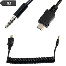 伸缩弹簧线安卓系统 手机音频连接线 USB AM转DC3.5 3极 1米