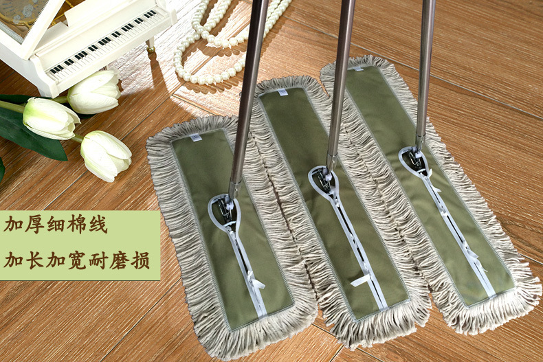 直杆平板拖把大号尘推酒店家用地拖棉线拖布平推墩布 60 90 110cm-阿里巴巴