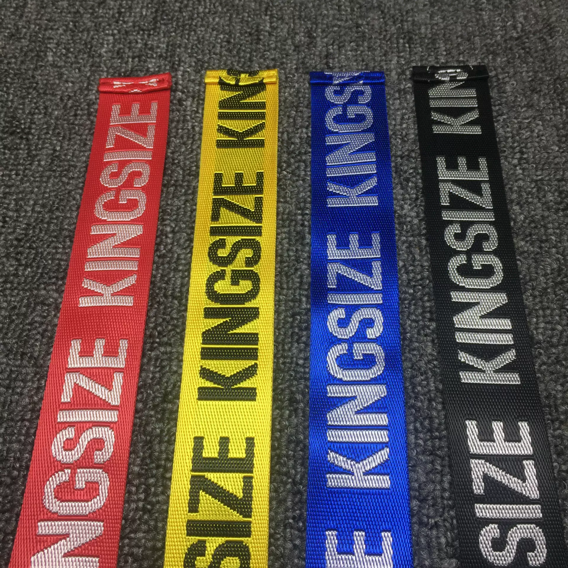 Nylon long belt with letters, trousers