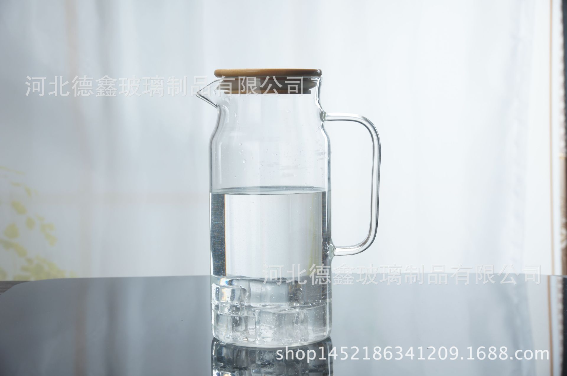 Botella de agua fría de vidrio borosilicato cubierta de acero inoxidable botella de agua fría gran capacidad flor tetera taza de agua Jarra jugo olla traje