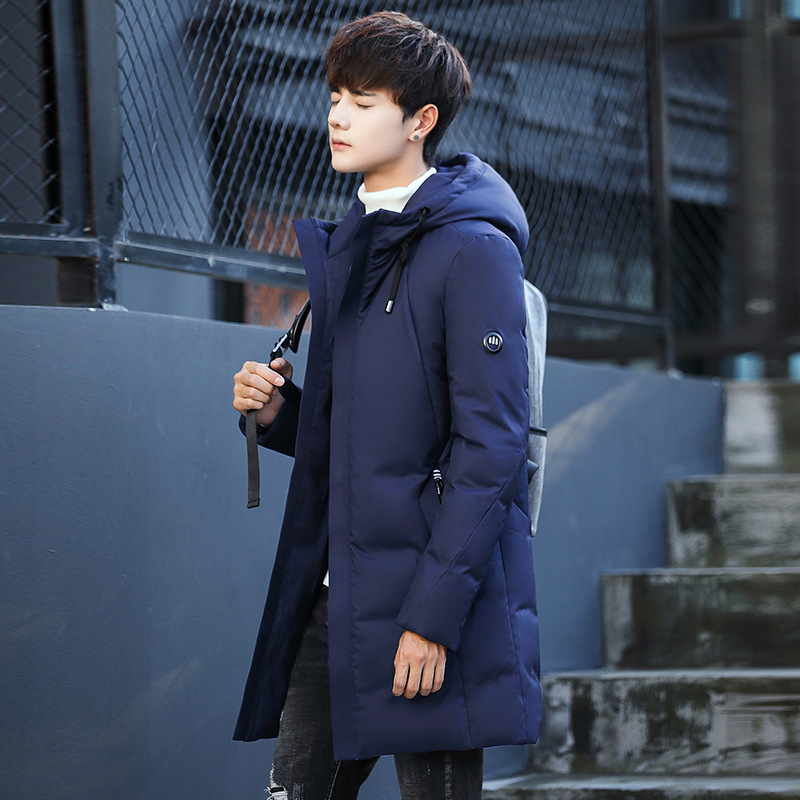 90 Simplicity Generous Hooded leisure time keep warm Mid length version thickening Mid length version men's wear man keep warm Down Jackets