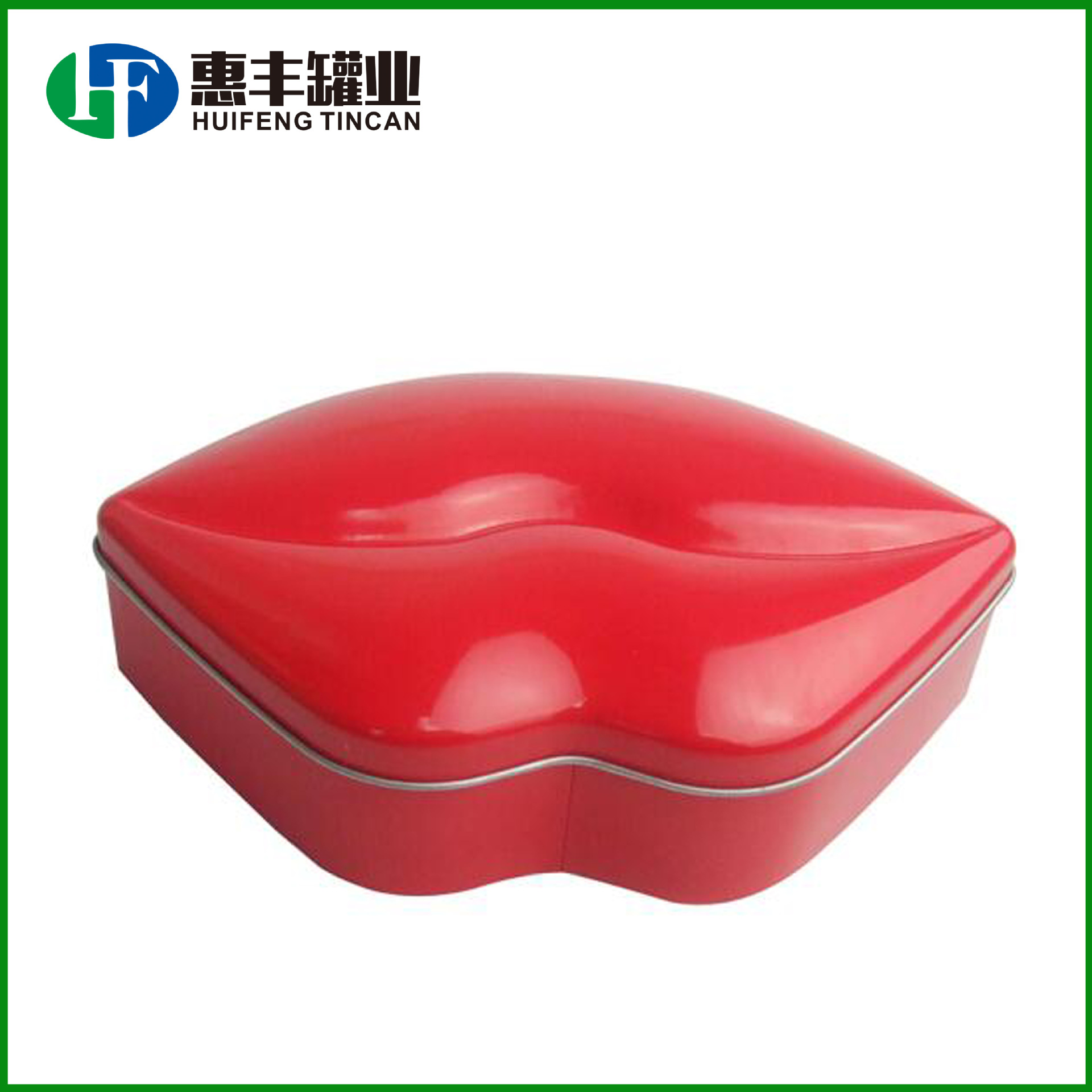 新款异形嘴唇形状马口铁盒 化妆品口红铁罐 首饰收纳铁盒TIN BOX