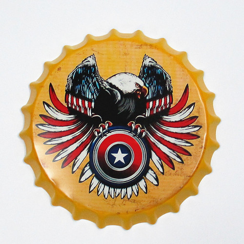 American retro creative beer bottle cap wrought iron wall hanging home bar shop wall soft decoration pendant