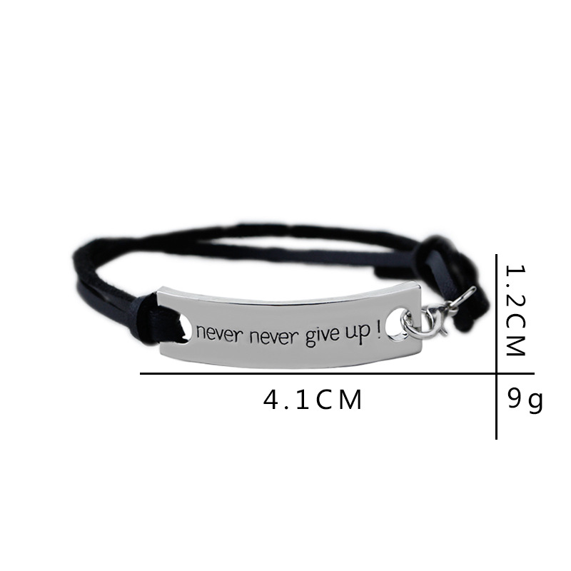 Handschmuck Inspirierende Armband Nie Aufgeben Englische Briefanhänger Armband Großhandel display picture 1