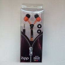 供应入耳式立体声金属手机带话筒拉链耳机