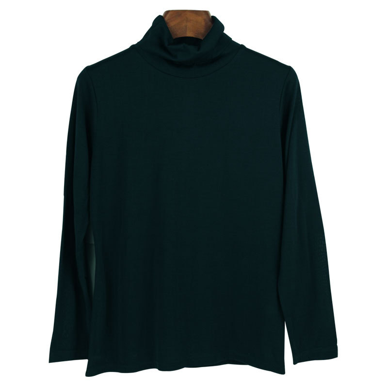 100 Silk Knit Turtleneck Long Sleeve T Shirt Soft Lightweight Solid Color Autumn Winter Womens Essential Top