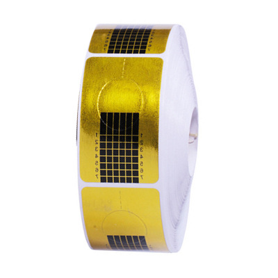 Herramientas de uñas 100/500 piezas titular de papel de uñas rectángulo dorado titular de papel de extensión de uñas