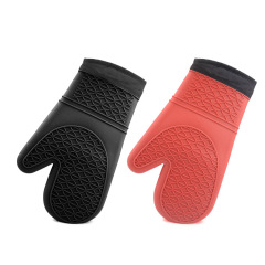 Silicone oven mitts with enhanced insulation, thick silicone microwave oven gloves