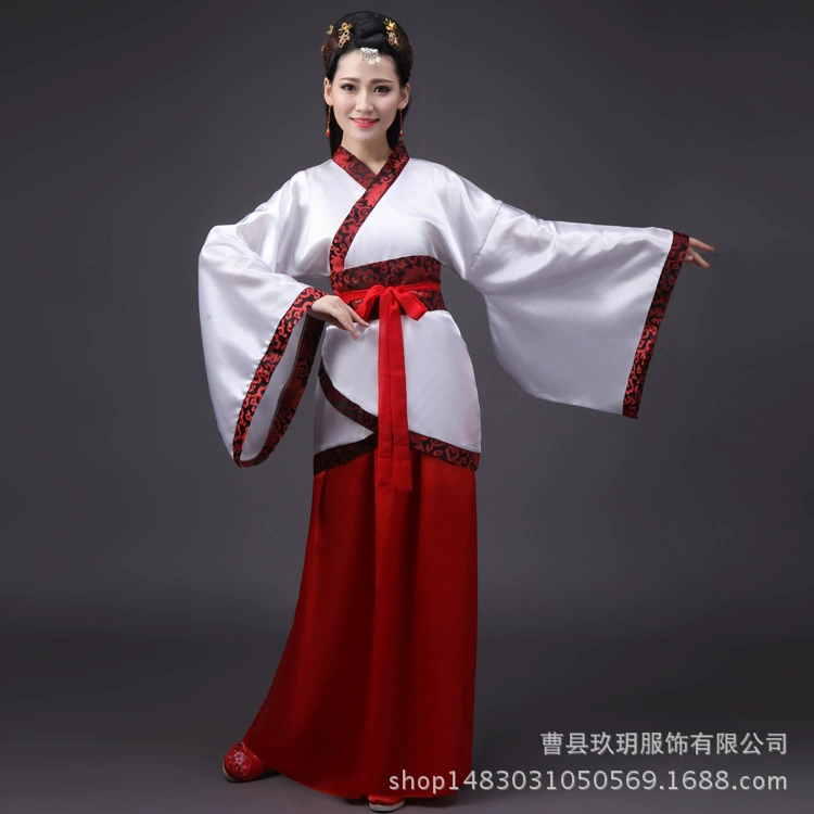 Ежегодная конференционная костюм Female Tang костюм Hanfu обыкновенная одинарная и двойная повивка, юбка для выступления взрослого подарка выпускной