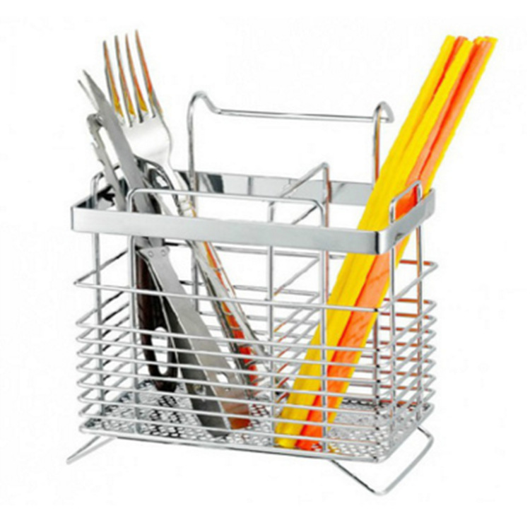 Stainless steel square Chopstick Chopsticks cage Fork tube Hanging type Leachate kitchen Shelf Tableware cage wholesale