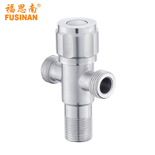 Water heater three-way valve 304 stainless steel hot and cold one inlet two outlets high standard 4/2 double outlet toilet washing machine angle valve