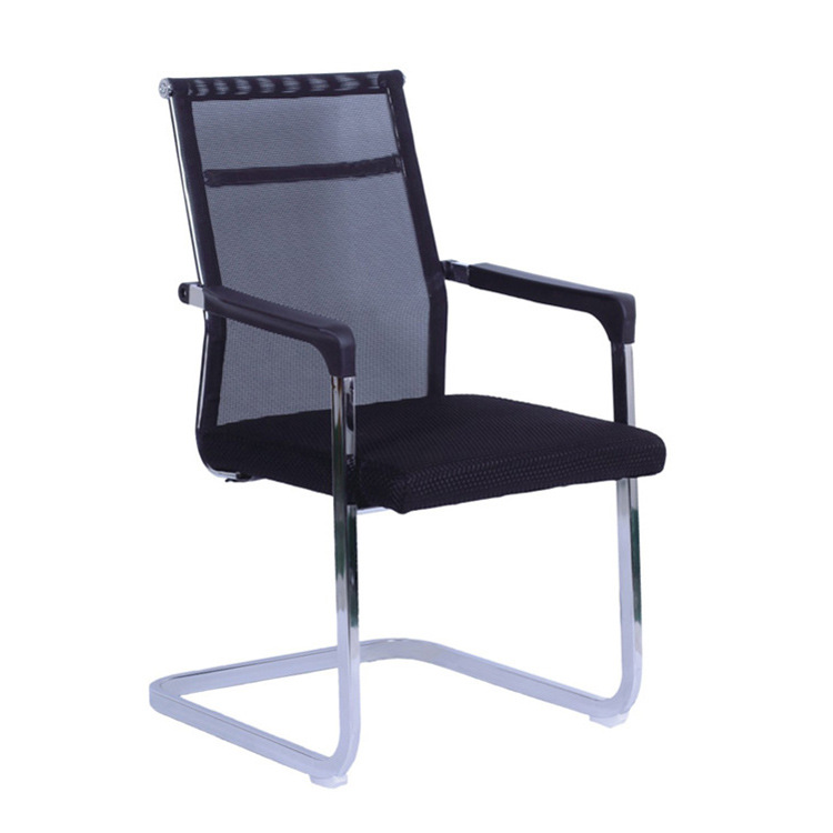 厂家直销简约会议椅办公电脑椅灰色条纹优质网布高密度弹性海绵