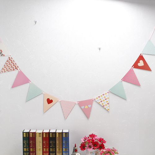 Manufacturer birthday pull flag letter banner hanging flag party party decoration pennant paper string housewarming wedding decoration