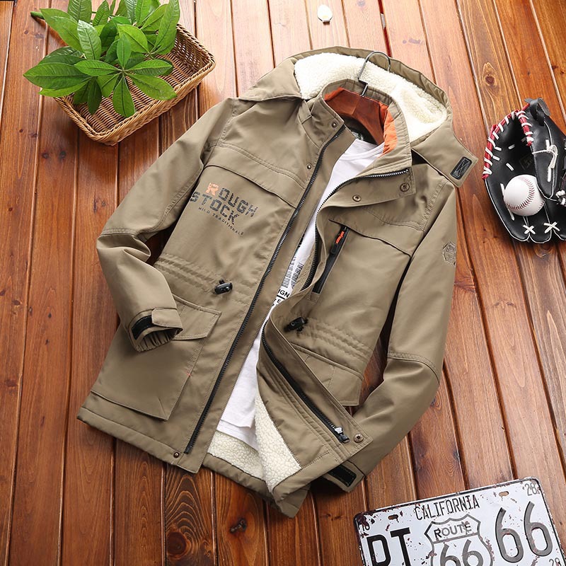 Manufactor Direct selling BattleForge ZDJP Plush cotton-padded clothes man Mid length version outdoors Large outdoors men's wear coat 086A