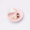 Cute fuchsia ceramics with butterfly, ring, earrings, storage system suitable for photo sessions, props, accessory, stand