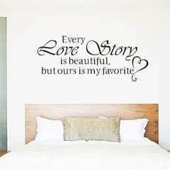 Valentine's Day English Every Love Story Wholesale New Living Room Bedroom Intricate Wall Sticker KS185