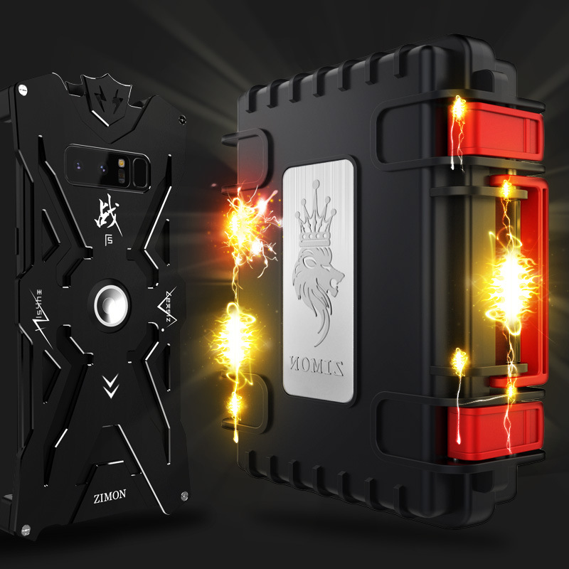 SIMON THOR Magnetic Bracket Aviation Aluminum Alloy Shockproof Armor Metal Case Cover for Samsung Galaxy Note 8