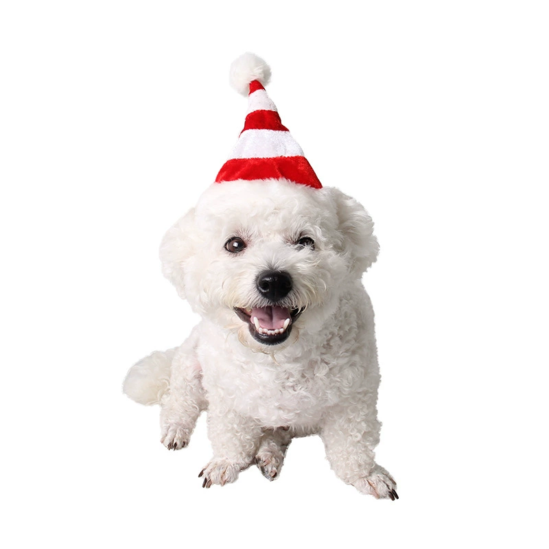 Европейская и американская Рождественская красно-белая полосатая шляпа для собак Ji Zizi Holiday Dress Factory Удобное платье для больших детей Рождественская шляпа