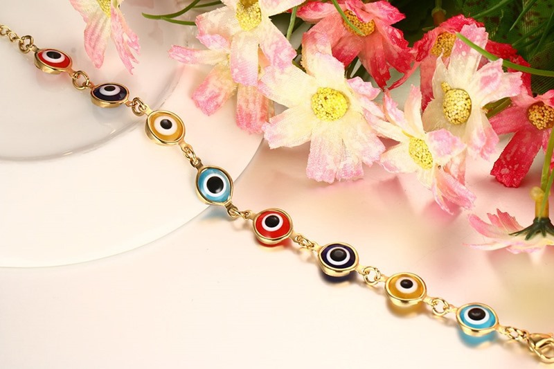 201 Stainless Steel Fashion Polishing Plating Hand Of Fatima Eye Bracelets display picture 2