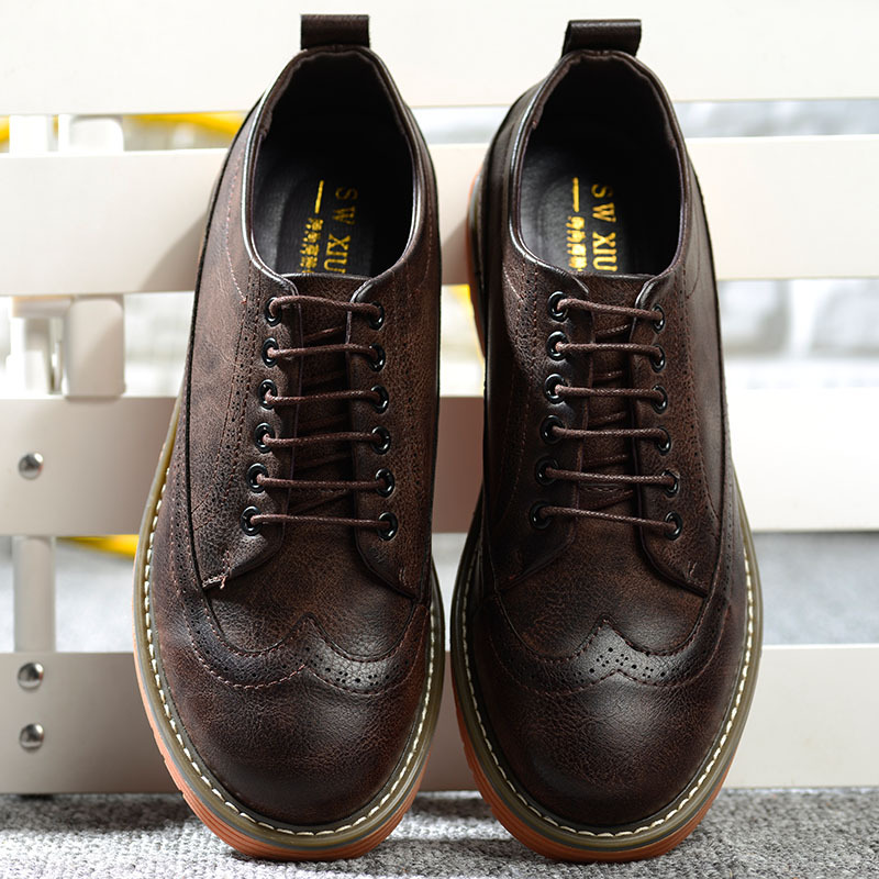 Herren Sneaker Aus Leder Mit Dicker Sohle Für Sport Und Freizeit_voghion.com