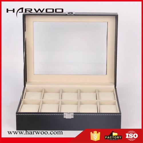 Large amount of leather 10-bit watch box wholesale high-end watch display collection box boyfriend birthday gift