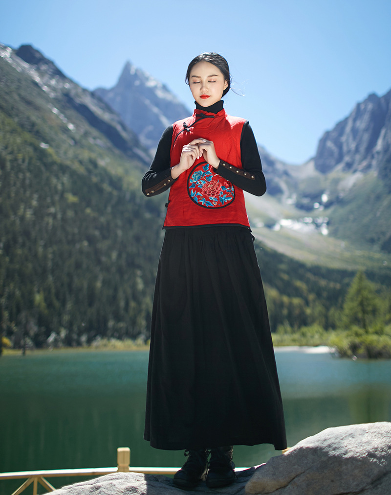 Gilet femme GUISHANG en Coton et lin - Ref 3316378 Image 9