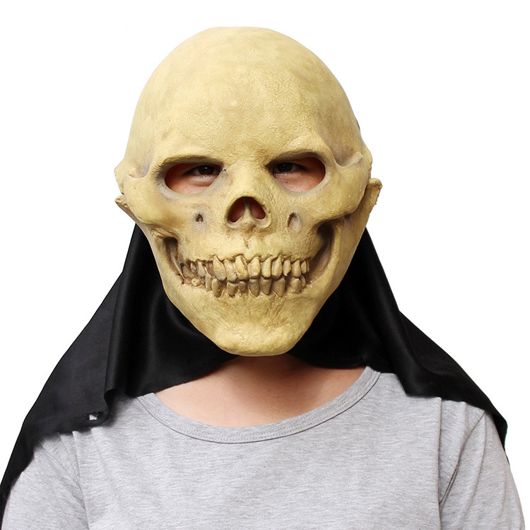万圣节恐怖面具乳胶鬼脸面具外贸骷髅头面具头套厂家发货