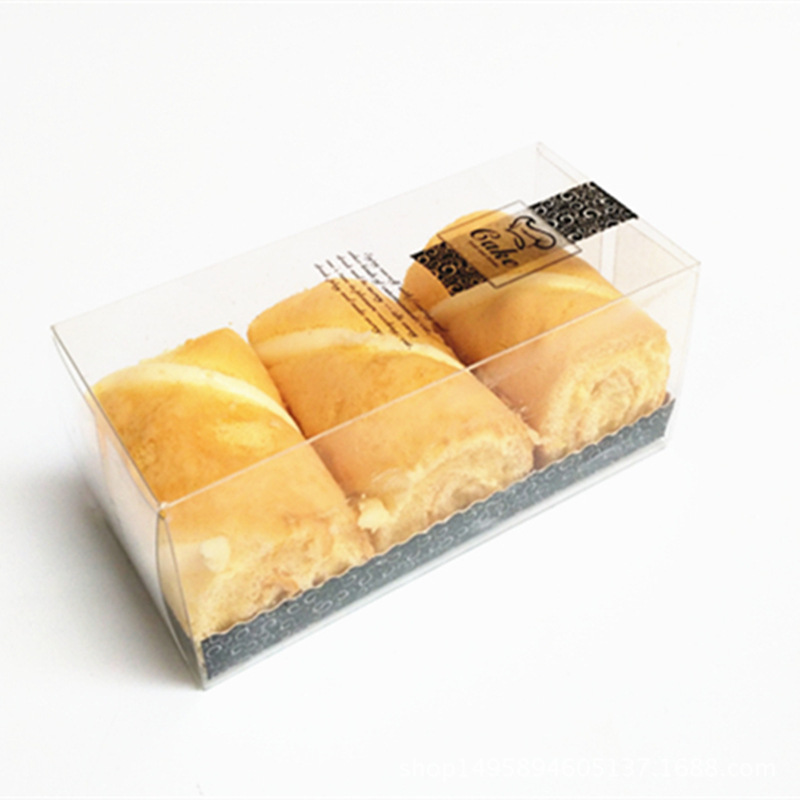 T011澳洲牛乳蛋糕盒慕斯蛋糕卷 透明长方形折盒 烘焙包装