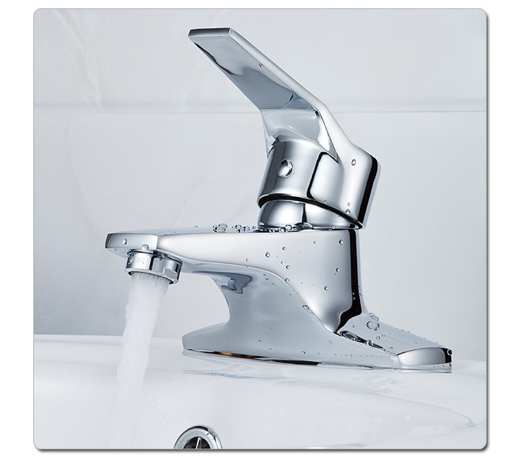 Copper single handle double double-hole direct entry cold and hot water basin faucet, three-hole washbasin faucet Specification drawing