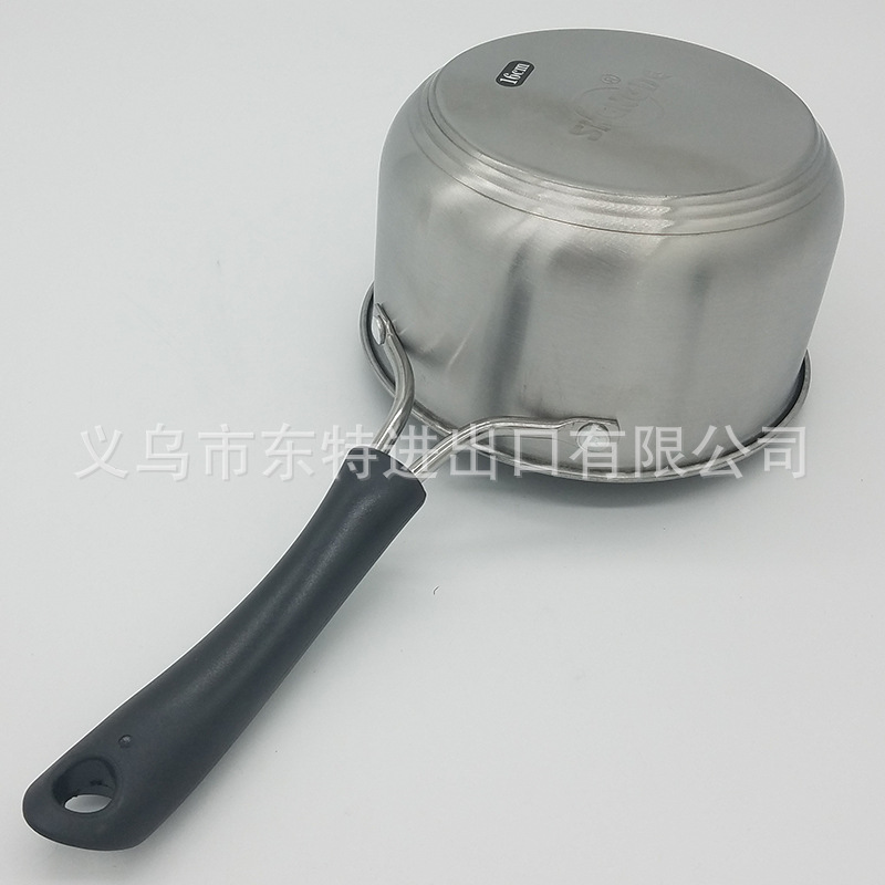 Factory direct sales of stainless steel milk pot single-handle milk pot three-piece set 16/18/20 household noodle pot gift set pot detail image 11