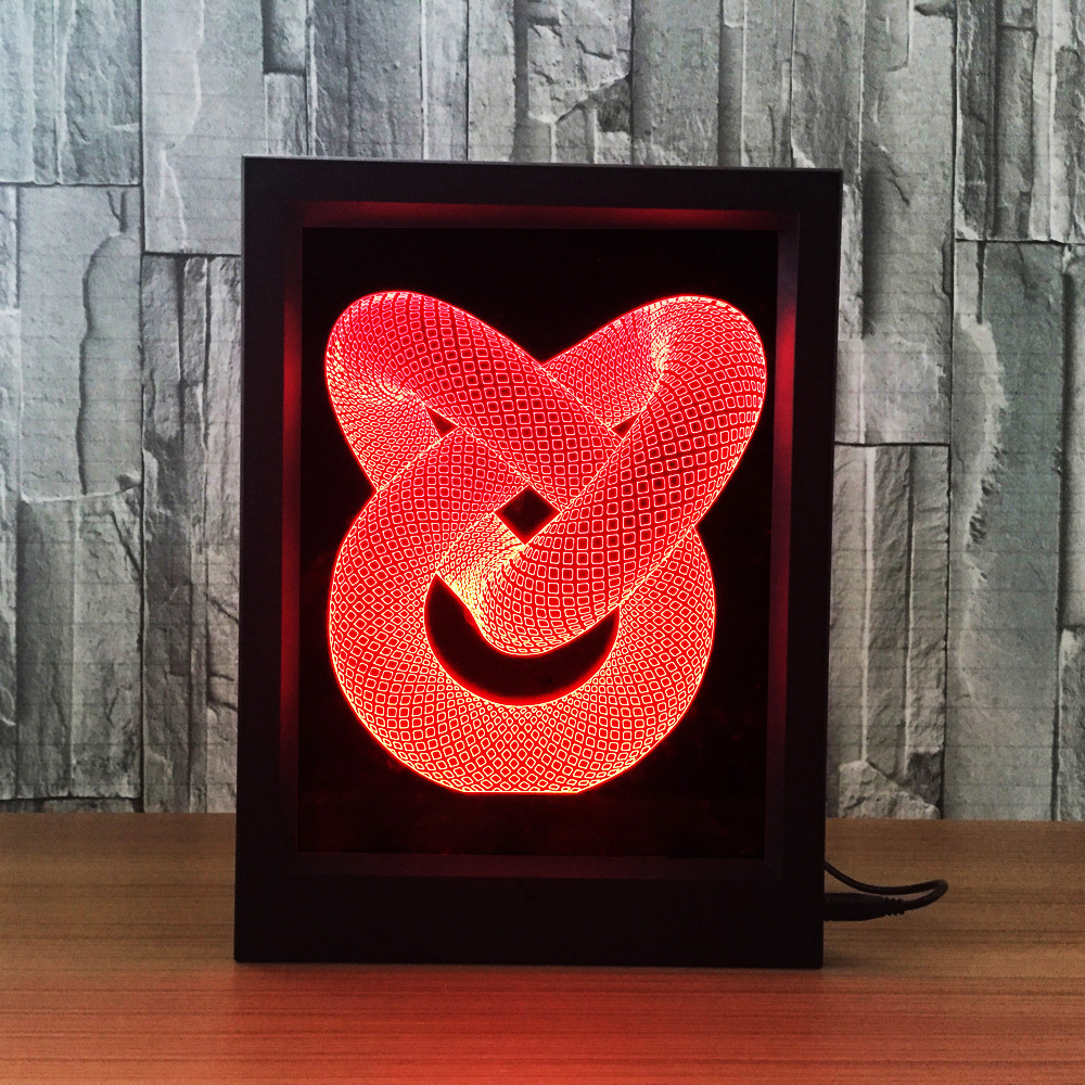 led相框灯 3D灯 小夜灯 创意产品 三环灯