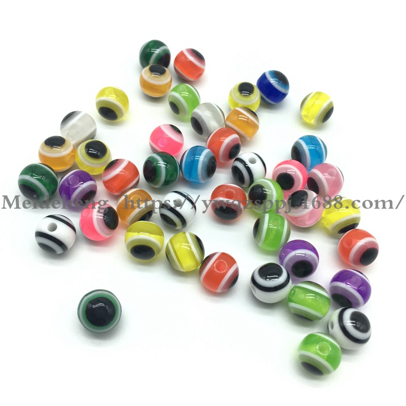 6MM-12mm colored striped resin beads cat's eye large hole cylindrical animal eye beads DIY jewelry accessories detail image 12