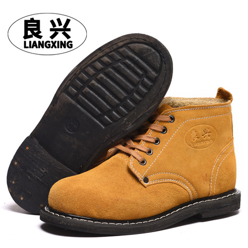 Factory supply thickened rubber bottom safety shoes with steel toe cap, anti-punch, anti-odor, waterproof, wear-resistant, high-temperature resistant, automotive workshop anti-puncture