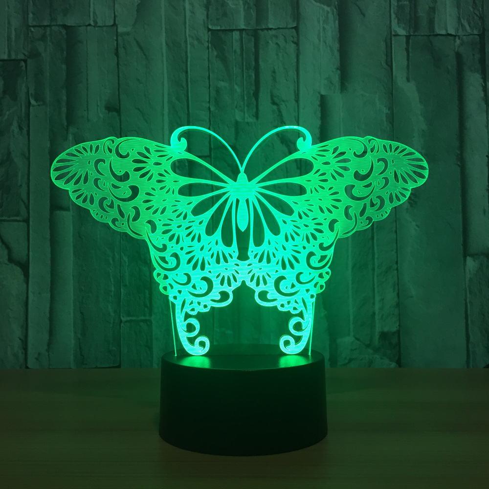 3D创意七彩小夜灯 简约触摸家居卧室USB供电