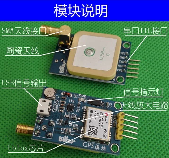 GPS-модуль Neo-6M спутниковое позиционирование 51 микроконтроллер STM32 UNO плата разработки рутина