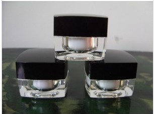 En stock suministro 5g10g15g20g30g cuadrado negro cubierta de acrílico botella de crema de ojos botella de crema