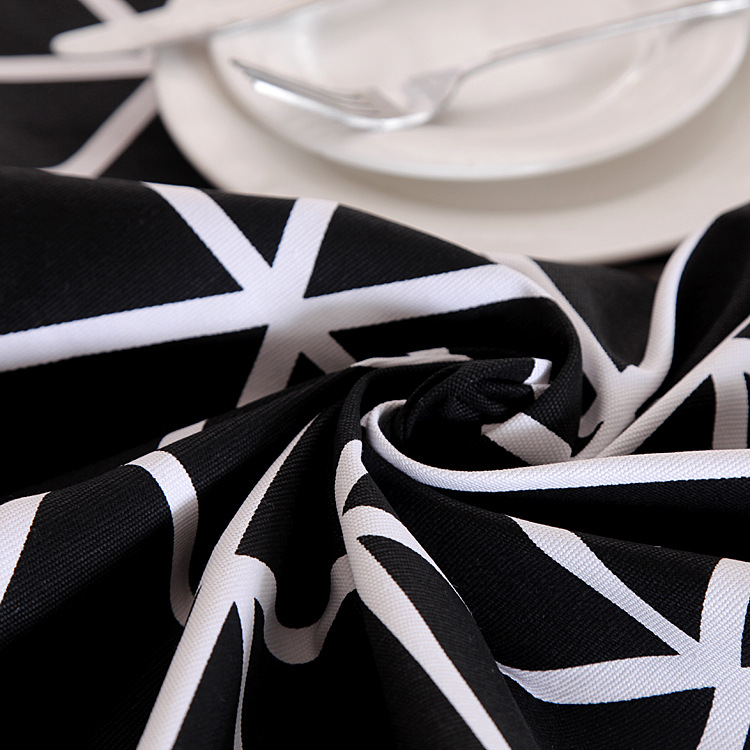 Modern Geometric Tablecloth Cotton Canvas For Kitchen And Dining_voghion.com
