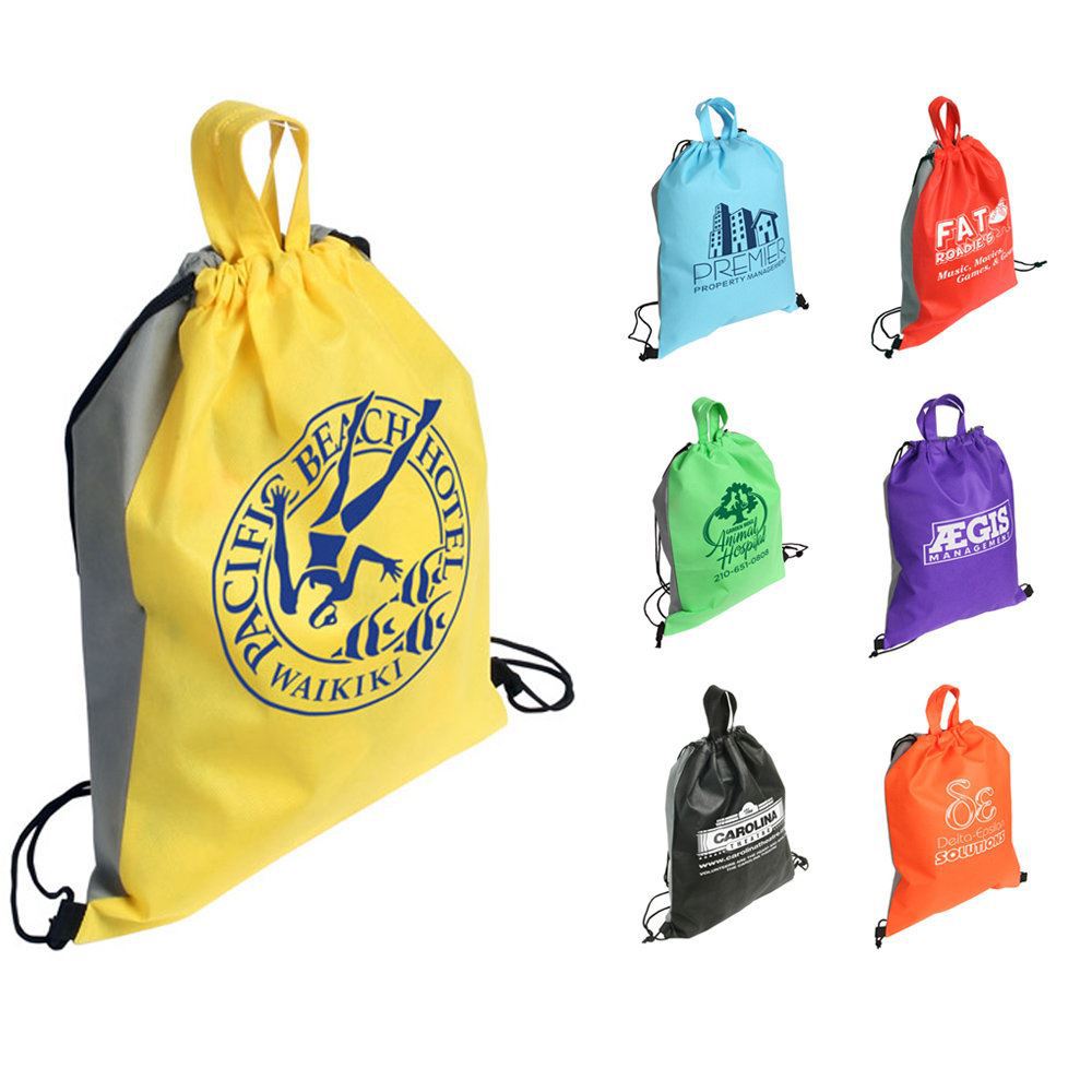 厂家定制手提无纺布双肩拉绳背袋 幼儿园学生宣传培训促销束口包