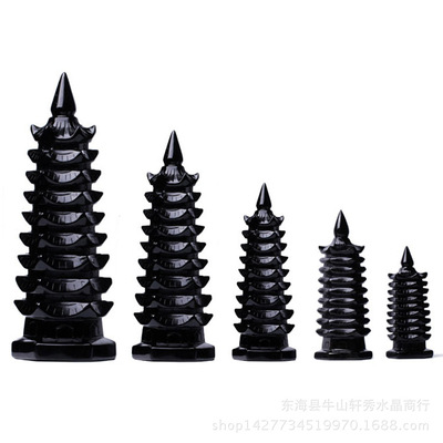 Wenchang Tower 9 Turn on the light Learning Wenchang Nine Crystal Decoration Town house transport Obsidian Office Decoration