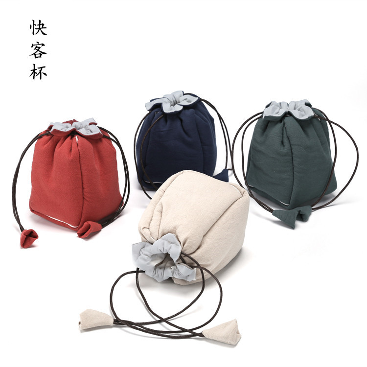 棉麻快客杯布功夫茶具一壶两二杯茶叶罐收纳布袋旅行布包定logo制