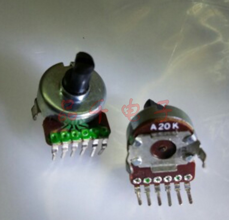 161型双联电位器A20K半轴长10MM六脚位功放音量电位器