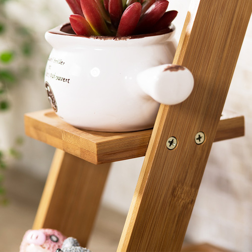 Trojan desktop small flower stand multi-layer balcony flower stand non-solid wood succulent living room flower stand